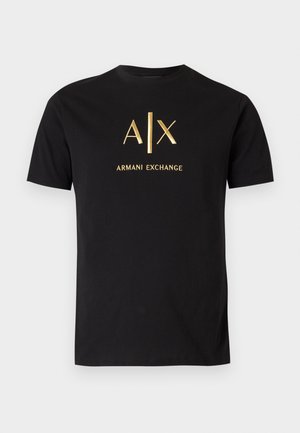 Armani Exchange, BLACK GOLD EDITION - SLIM FIT - T-shirt con stampa - black