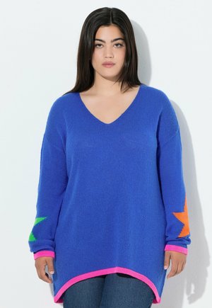LOOSE FIT  RÜCKENSTERN - Strickpullover - northern lights blue