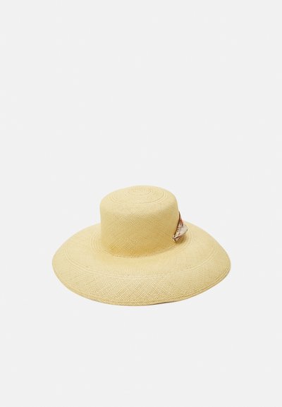 Sensi Studio LAMPSHADE CORDOVAN LONG BRIM HAT WITH BAND - Müts - beige
