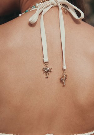 Next, REGULAR FIT - EMBROIDERED TRIANGLE BIKINI TOP . - Bikinitop - cream green leaf