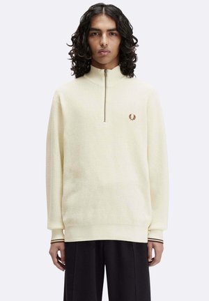 MEZZA ZIP GOFFRATA - Maglione - ecrù