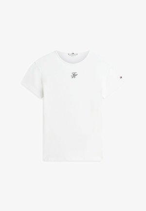 Tommy Hilfiger, TEXTURED LOGO SLIM - T-shirts basic - ecru