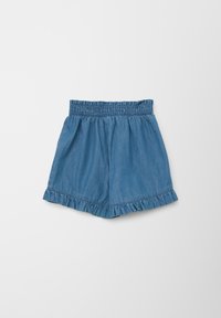 s.Oliver MIT RÜSCHENSAUM - Denim shorts - blau