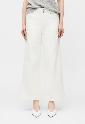 THE SEAMED WIDE TROUSER CROP - Τζιν χαλαρής εφαρμογής - white