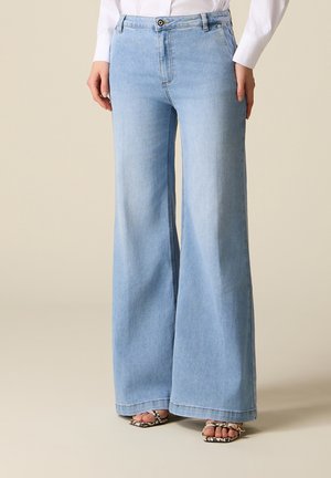 Oltre A PALAZZO - Wide leg - azzurro