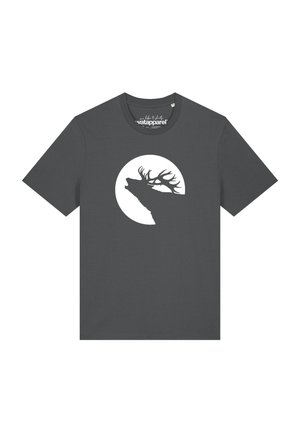 watapparel RÖHRENDER HIRSCH UNISEX - T-shirt imprimé - anthracite