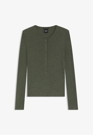 BOSS, Striktrøje - dark green eight