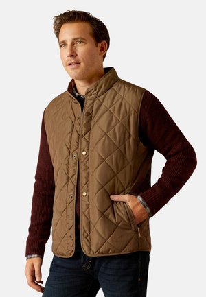 Weste - camel herringbone