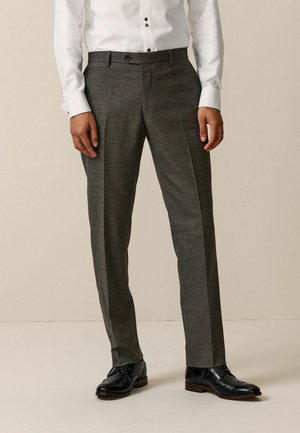 Next TAILORED TRIMMED TEXTURE  REGULAR FIT - Ülikonnapüksid - brown
