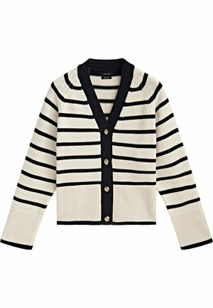 STRIPED V-NECK - Vest - beige