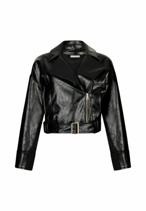 LIU JO GLOSSY BIKER  - Műbőr dzseki - black