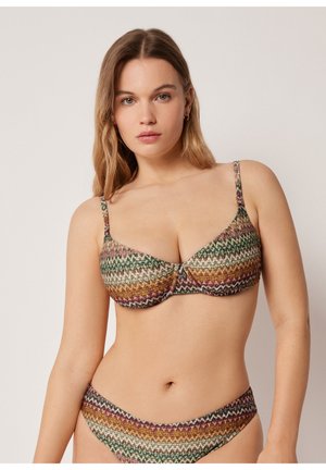 Calzedonia, ELEGANT ETHNIC BALCONETTE - Bikini pezzo sopra - green