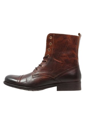 Bottines à lacets - cognac