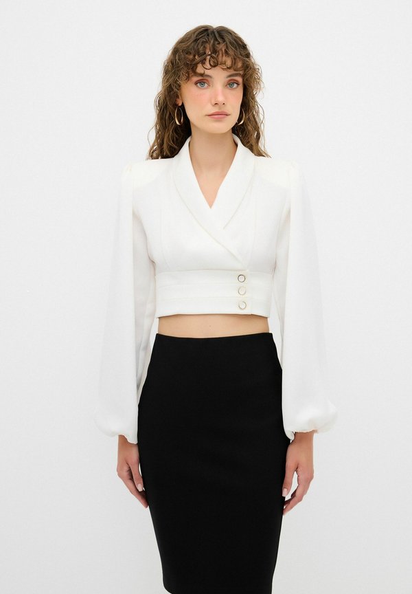 CROP - Bluse - beige