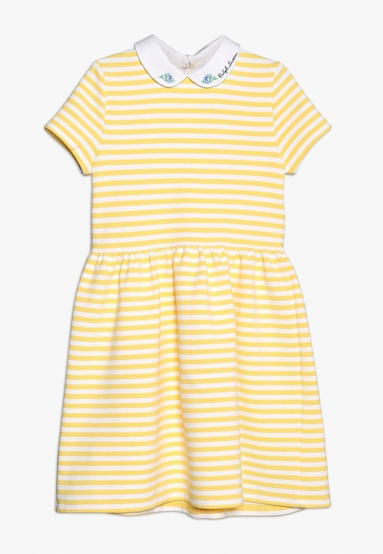 Polo Ralph Lauren STRUCTURED STRIPE - Denní šaty - signal yellow/white