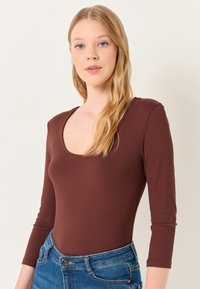 Jimmy Key SLIM FIT THREE QUARTER SLEEVE - Maglietta a manica lunga - brown