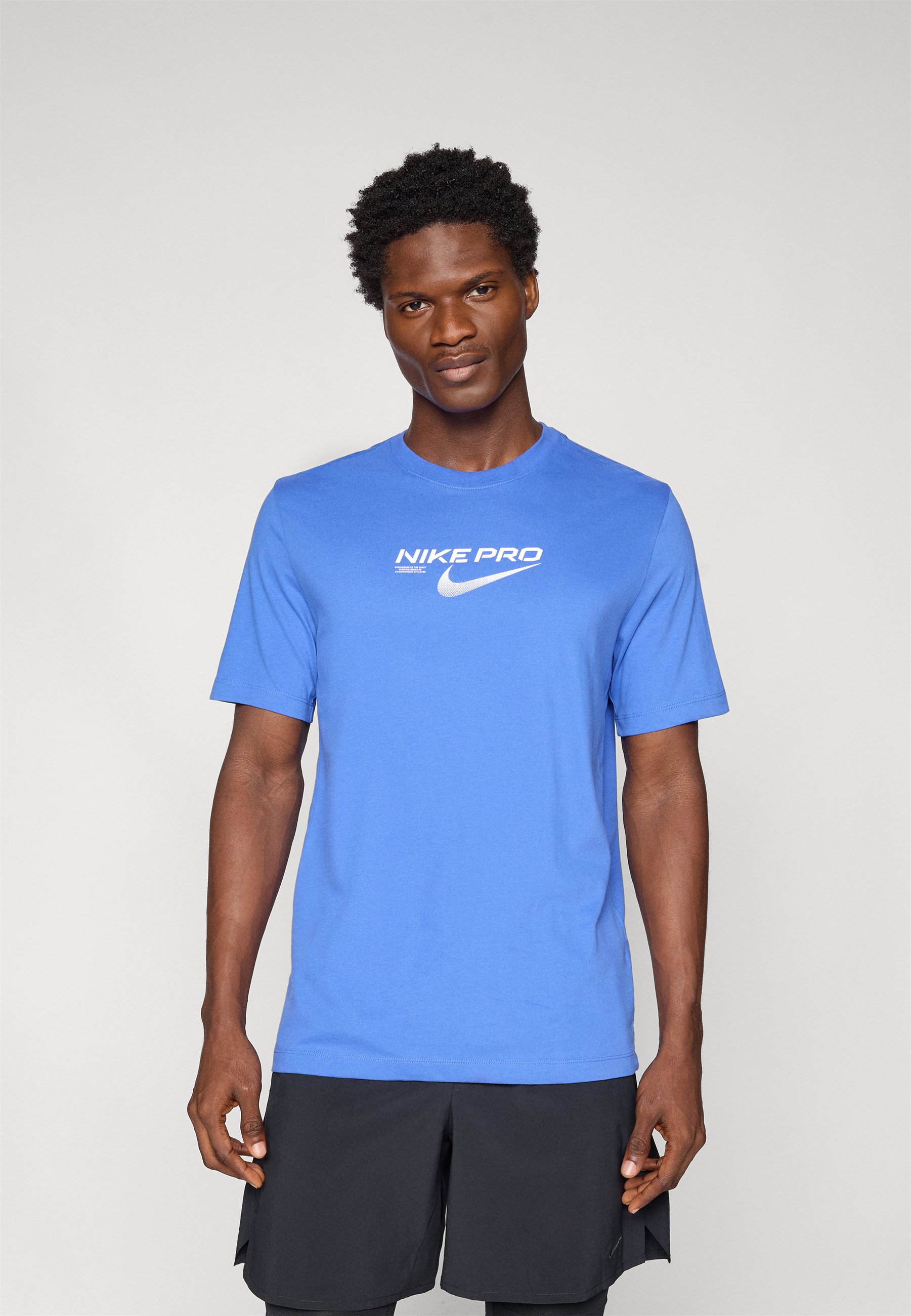 blue nike pro shirt
