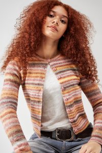BDG Urban Outfitters SPACE DYE CREW CARDI - Cardigan - rust