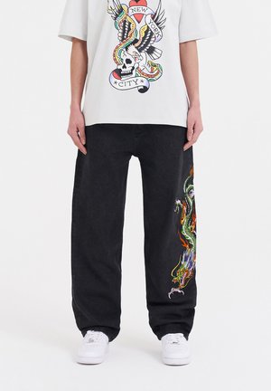 CRAWLING DRAGON - Jeans Relaxed Fit - washed black