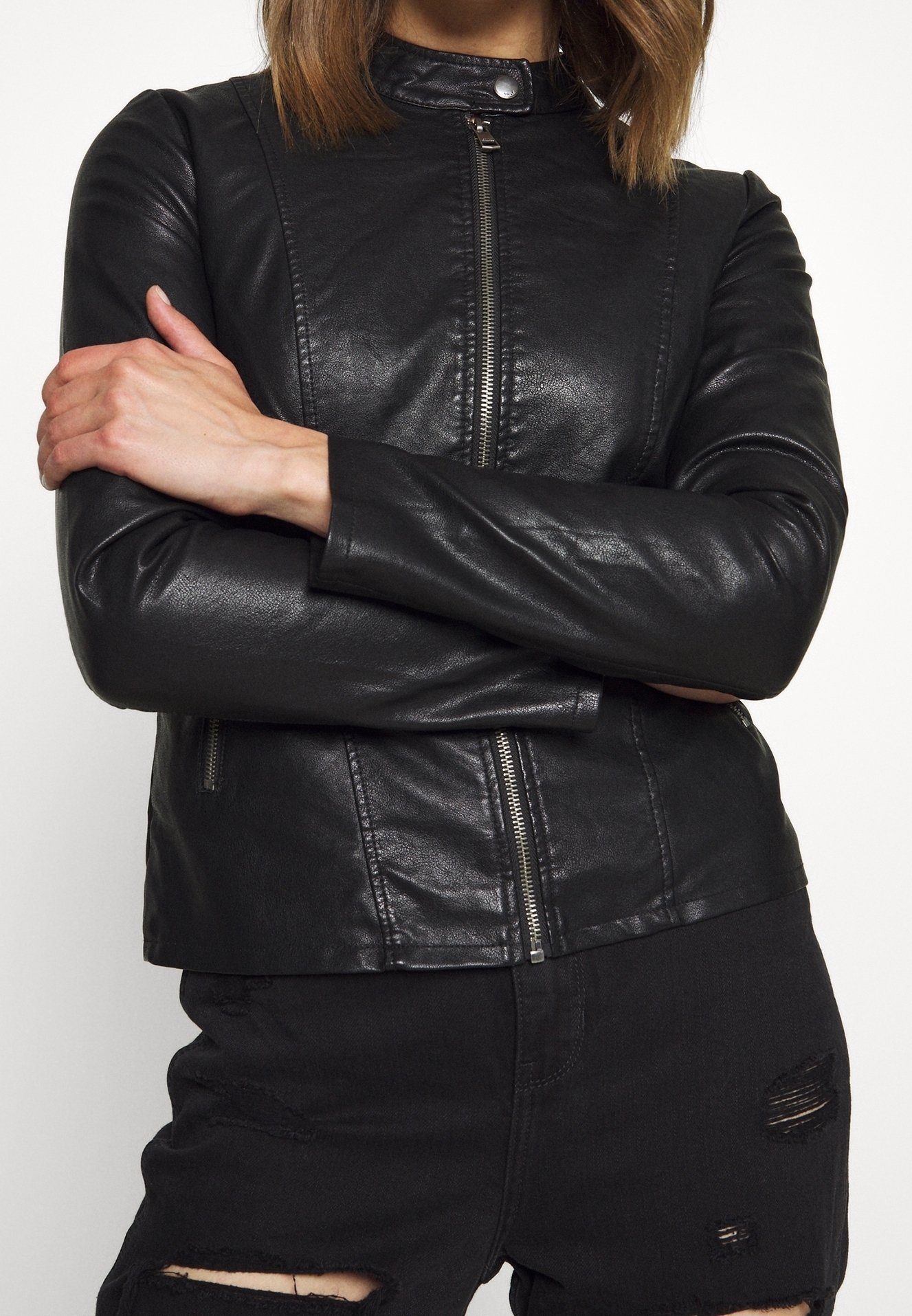 ONLY Kunstlederjacke black/schwarz (Pre-owned)