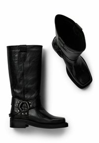 Pavement ANGELINA - Cizme cowboy/biker - black crinkle