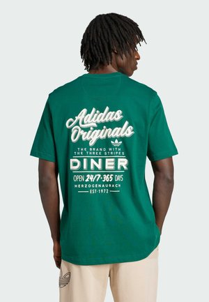 DINER TEXT GRAPHIC LOOSE TEE - T-shirt con stampa - collegiate green