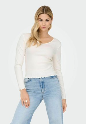 ONLINA V NECK - Longsleeve - cloud dancer