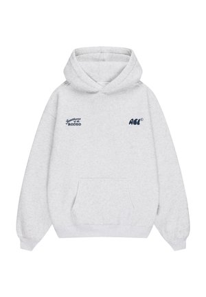 Jasnoszara bluza z kapturem z przednią kieszenią, ściągaczami przy rękawach oraz granatowym napisem „Sweethearts of the Rodeo” i „ACL ©” na piersi.