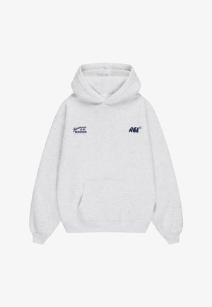 Jasnoszara bluza z kapturem z przednią kieszenią, ściągaczami przy rękawach oraz granatowym napisem „Sweethearts of the Rodeo” i „ACL ©” na piersi.