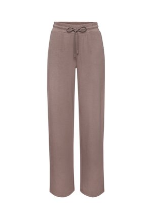 Braune Sweatpants mit geradem Bein, elastischem Bund und Kordelzug, entworfen für den lässigen Gebrauch.