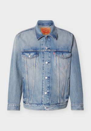 Ljusblå jeansjacka med knappstängning framtill, två bröstfickor med lock, sidofickor och krage, märkt Levi Strauss & Co.