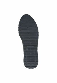 Must musta rubberist talla, millel on tekstuuriga tallakujundus, sujuva viimistluse ja graveeritud brändinimi "CAPRICE" kanna lähedal. Suurus 37.