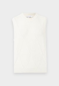 TEXTURED ARGYLE VEST - Striktrøje - parchment white