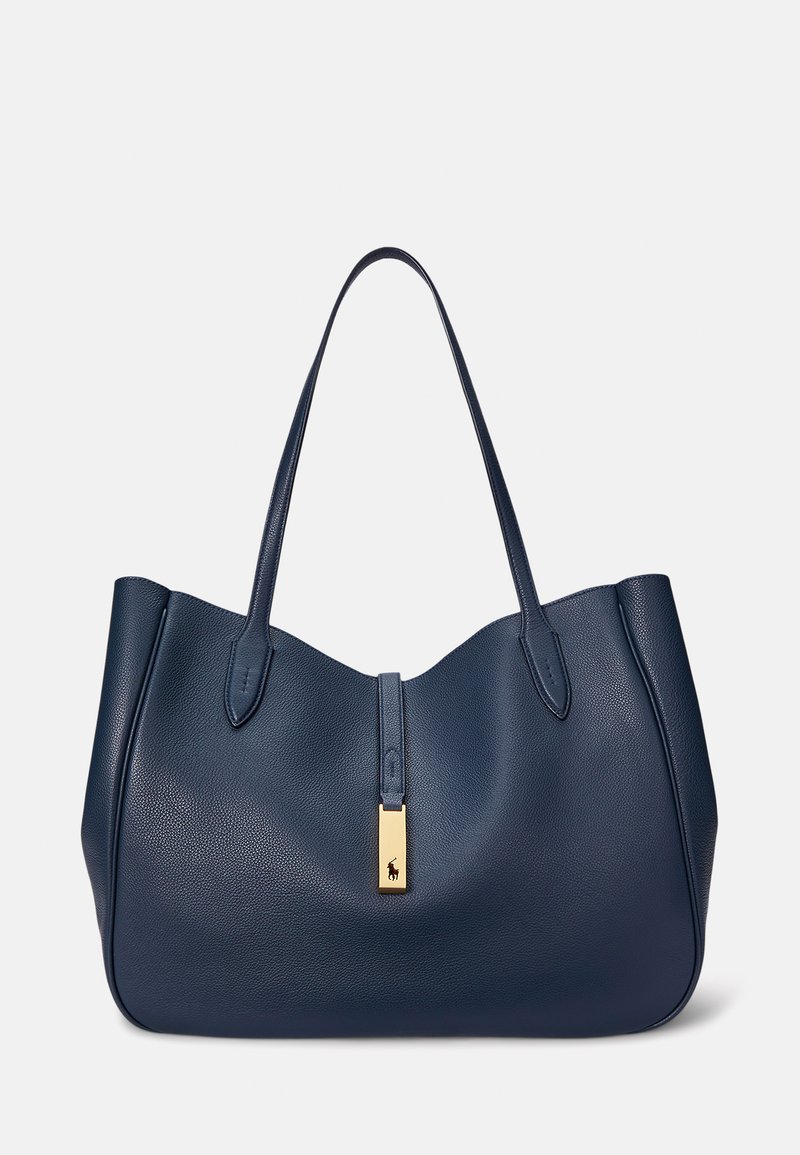 Polo Ralph Lauren POLO ID LEATHER LARGE TOTE - Torba za nakupovanje - marine navy