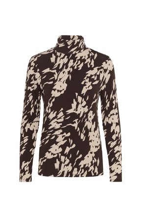 Soaked in Luxury SLHANADI PRINTED ROLLNECK LS - Langarmshirt - chocolate torte leave print