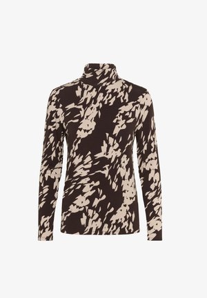 Soaked in Luxury SLHANADI PRINTED ROLLNECK LS - Longsleeve - chocolate torte leave print