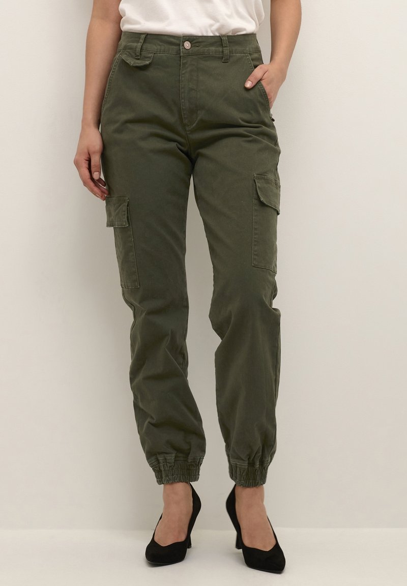 Cream Pantalon classique - dark green