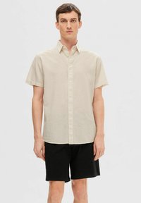 Selected Homme KURZÄRMELIG - Košile - pure cashmere