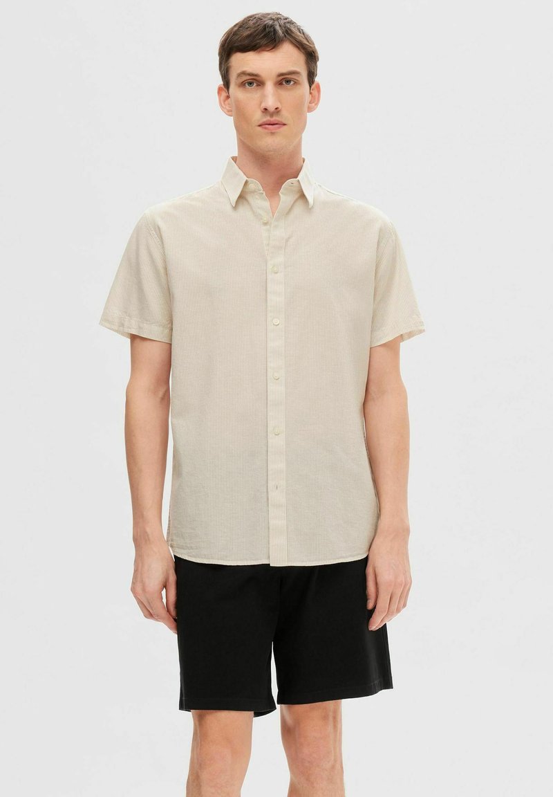 Selected Homme KURZÄRMELIG - Košile - pure cashmere