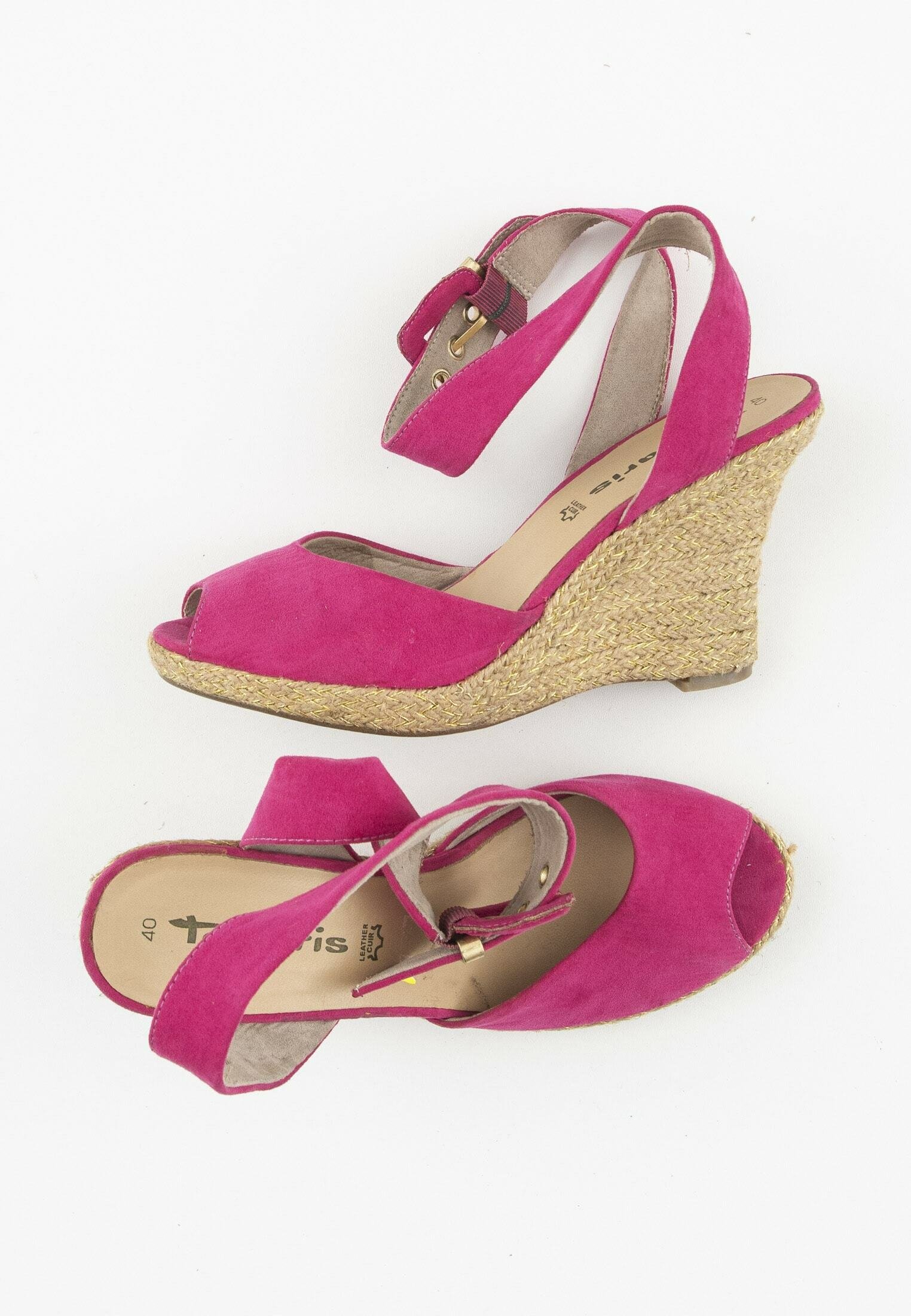 Tamaris Sandalen met sleehak - pink/donkerroze - Zalando.nl