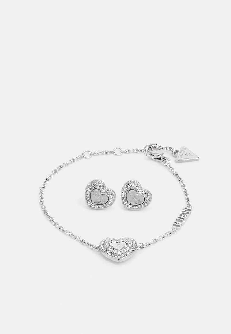 Boucles D'oreilles GUESS Cloches Argentées Avec Cristaux - Neuf Avec étiquettes, Style Festif