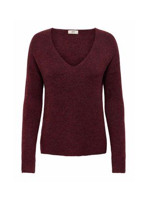 JDY JDYELANORA V NECK - Pullover - cabernet