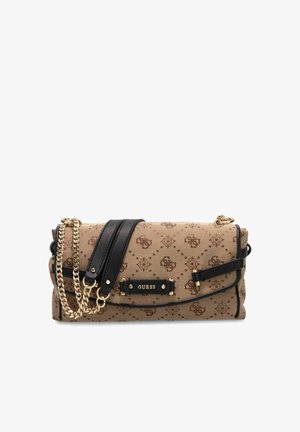 Guess, DOROTHY CONVERTIBLE CROSSBODY FLAP - Schoudertas - latte logo black