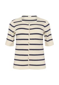 Kardigan - silver white  blue stripe