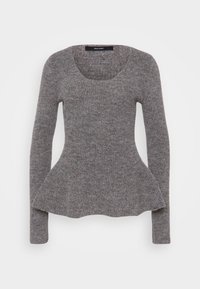 VMDESMA U NECK PEPLUM - Pulover - medium grey melange