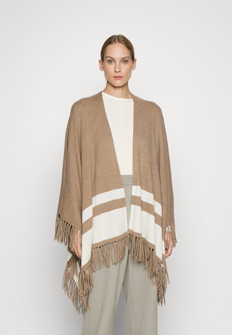 Repeat PONCHO - Capa - taupe/cre