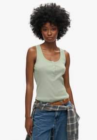 Superdry & Co ATHLETIC ESSENTIALS BUTTON   - Top - light jade green