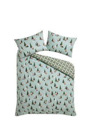Next, CHRISTMAS REVERSIBLE DUVET COVER AND PILLOWCASE SET - Ropa de cama - green santa