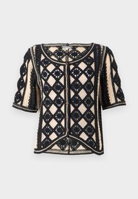 OBJWASILA CARDUGAN - Cardigan - sandshell/black