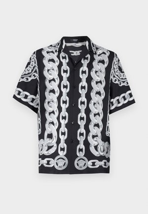 Versace INFORMAL SHIRT MEDUSA CHAINS - Vapaa-ajan kauluspaita - black/silver-coloured